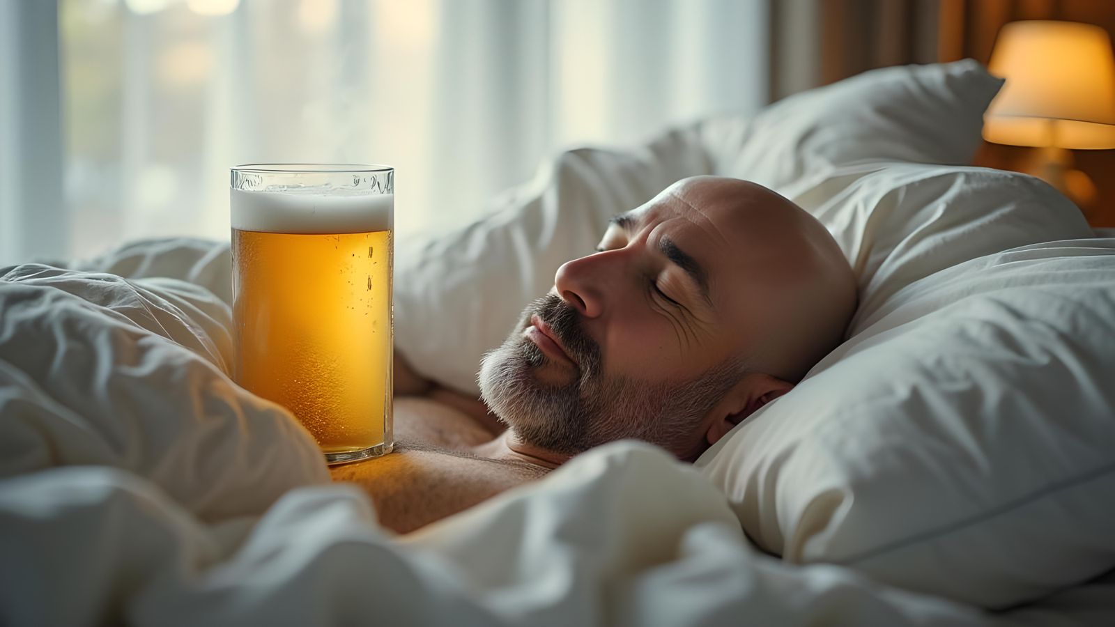 Photorealistic Dream of Beer Over Sleeper