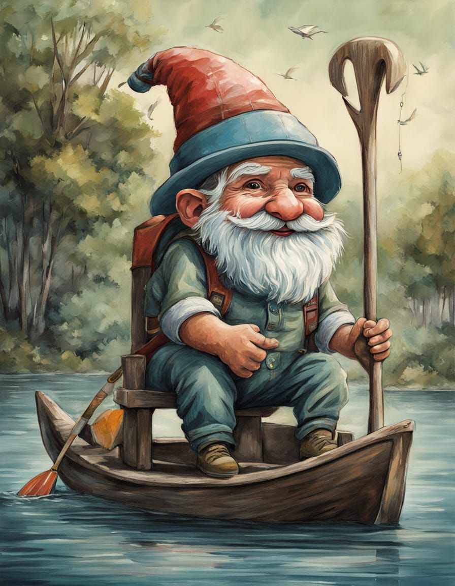 Creole Gnome Rides Alligator in Bayou Vista