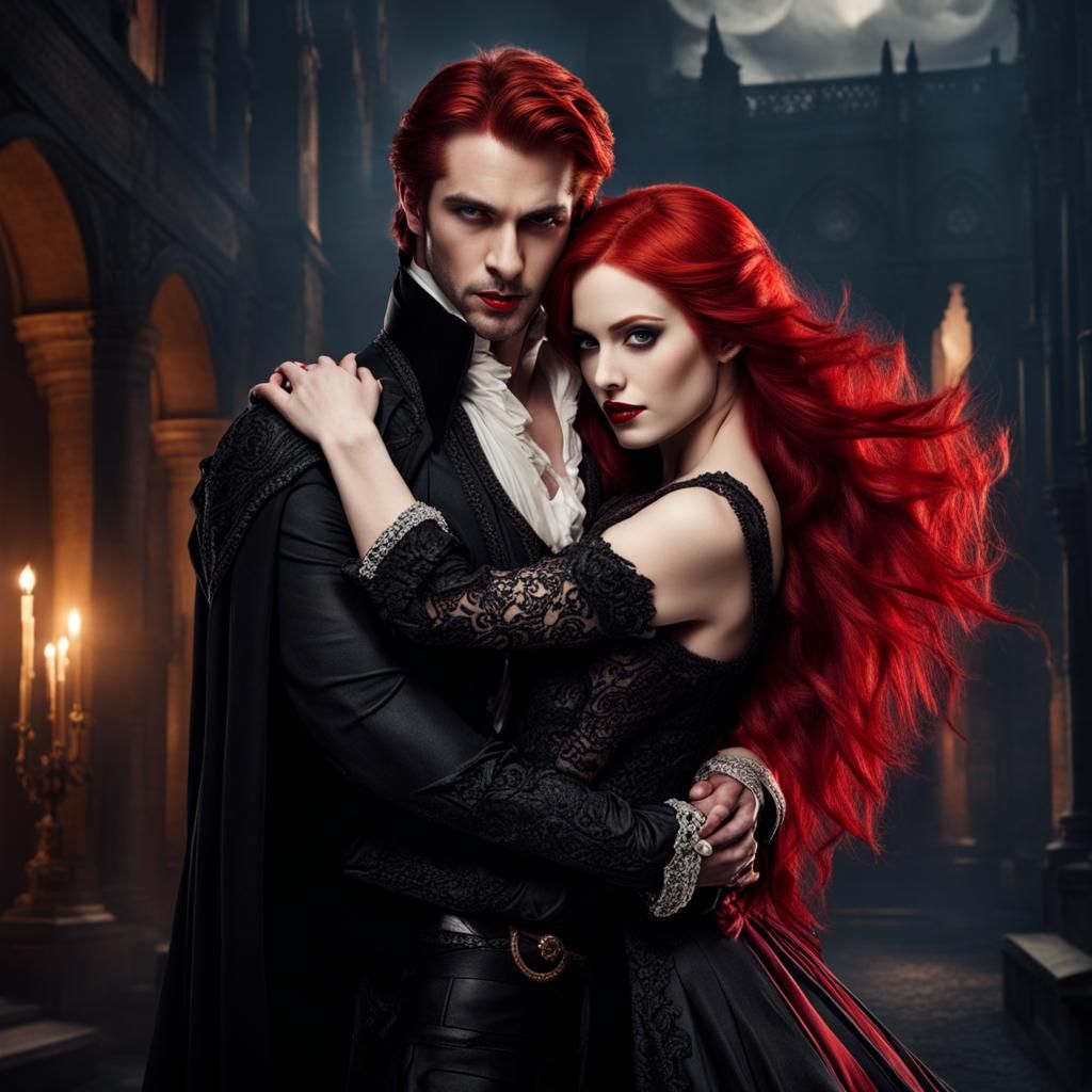 Vampire Carries Woman with Red Hair