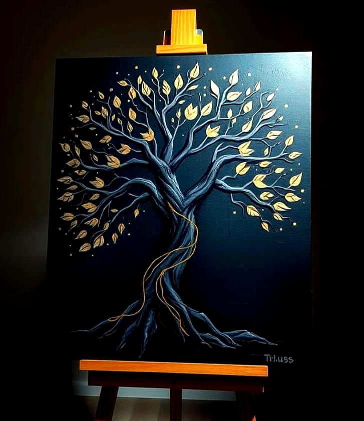 Painting on an Easel