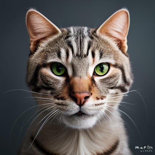 Silver Tabby Cat Portrait in Professional Photography Style