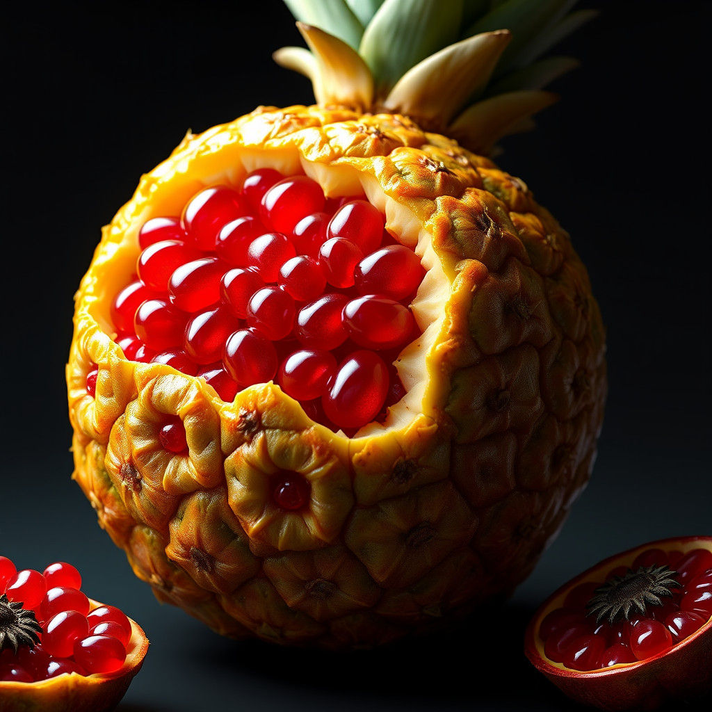 Pineapple Pomegranate: Hyper-Realistic 3D Render