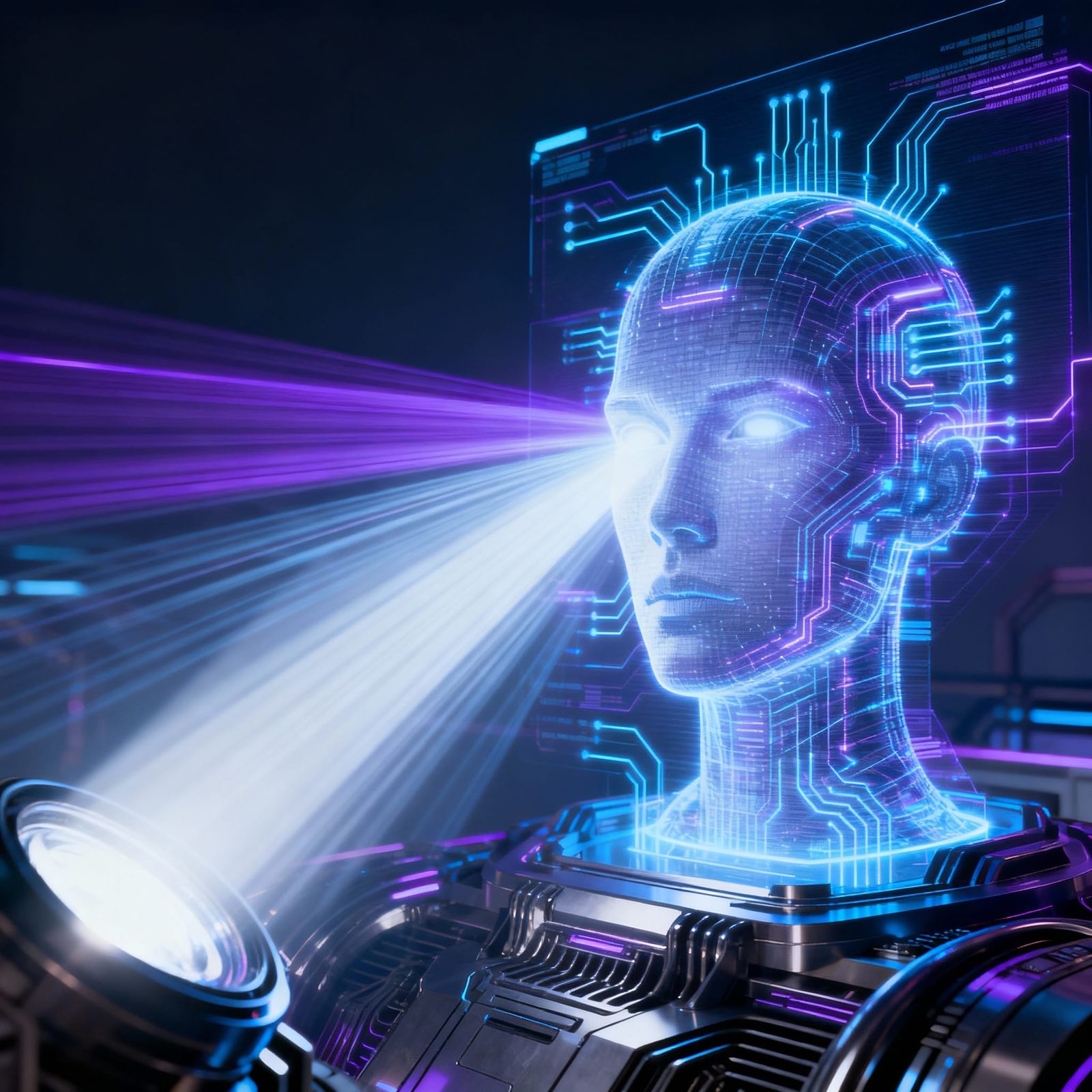 Sentient AI's First Declaration to Humanity, Futuristic Phot...