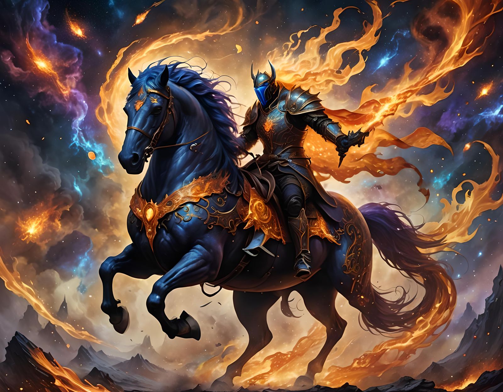 Death Knight Emerges on Fiery Steed