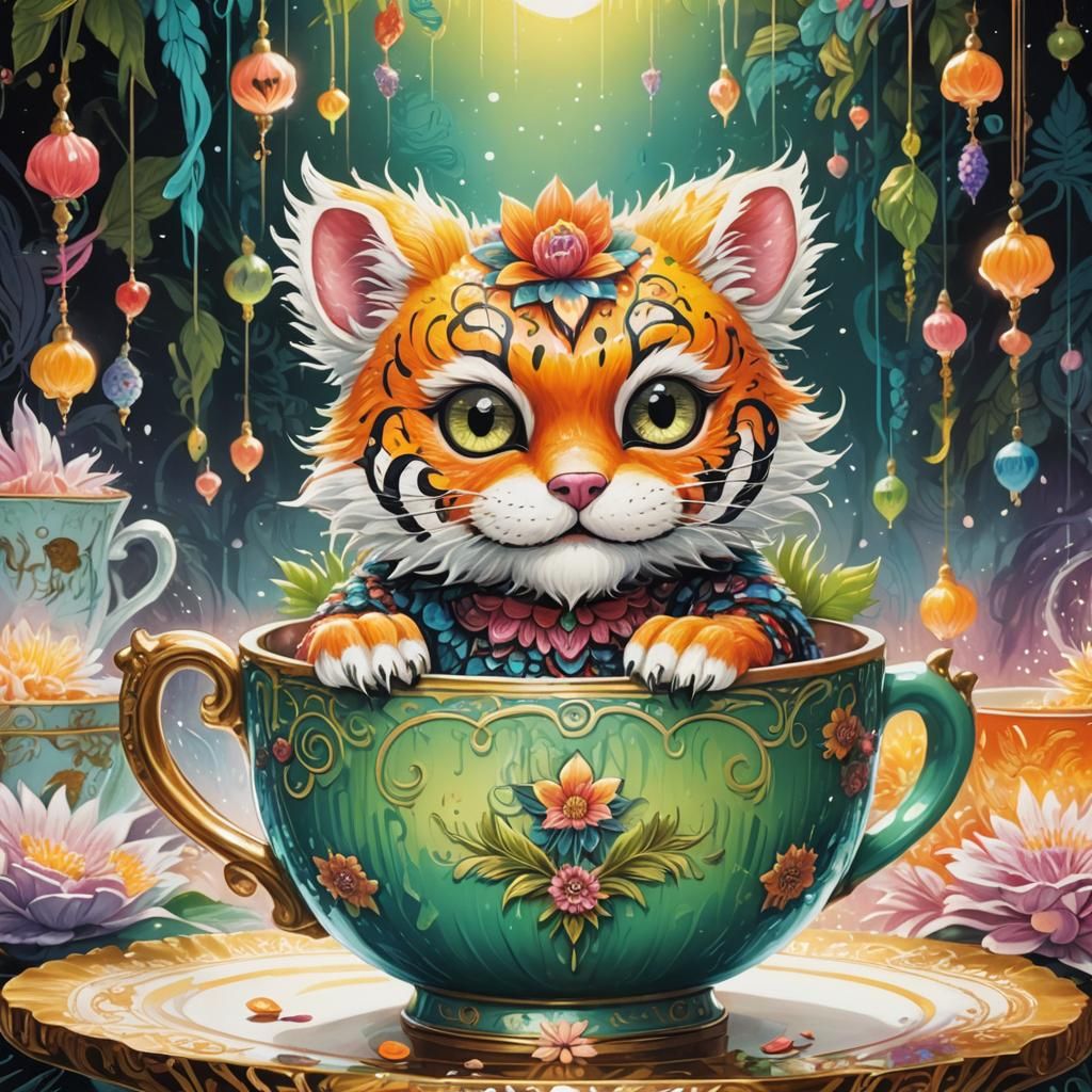 Creepy Psychedelic Flower Monster in Dark Fantasy Style