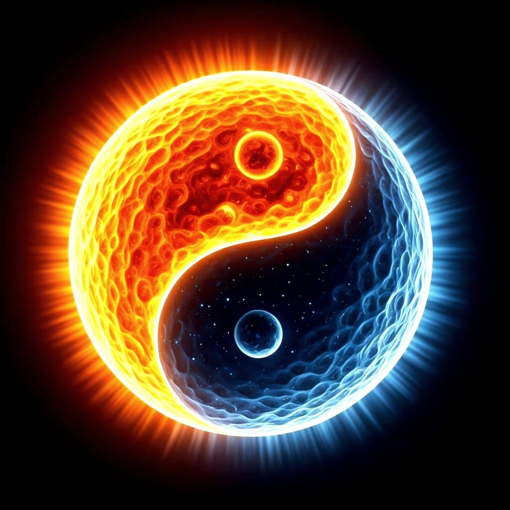 Yin Yang: Harmonious Sun and Moon Celestial Bodies