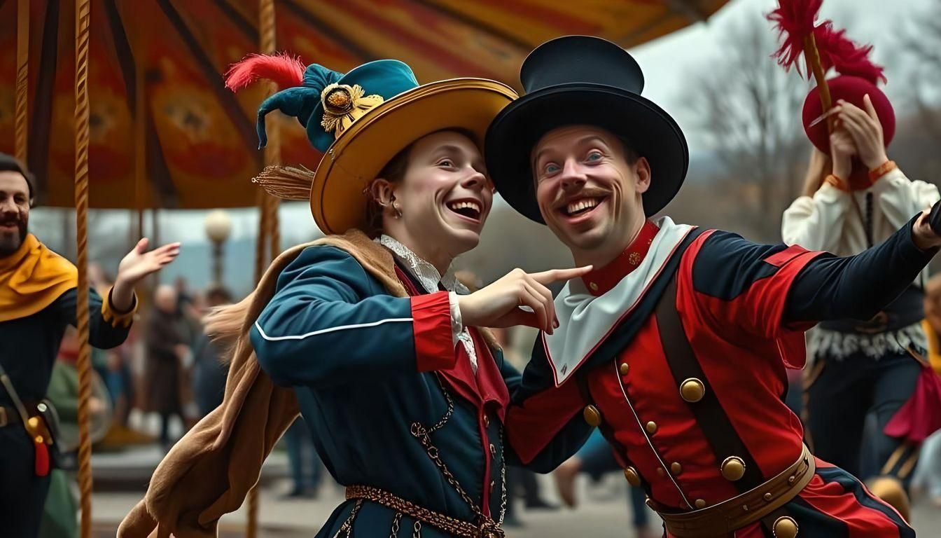 Dynamic Circus Artist Performing, Oil Painting