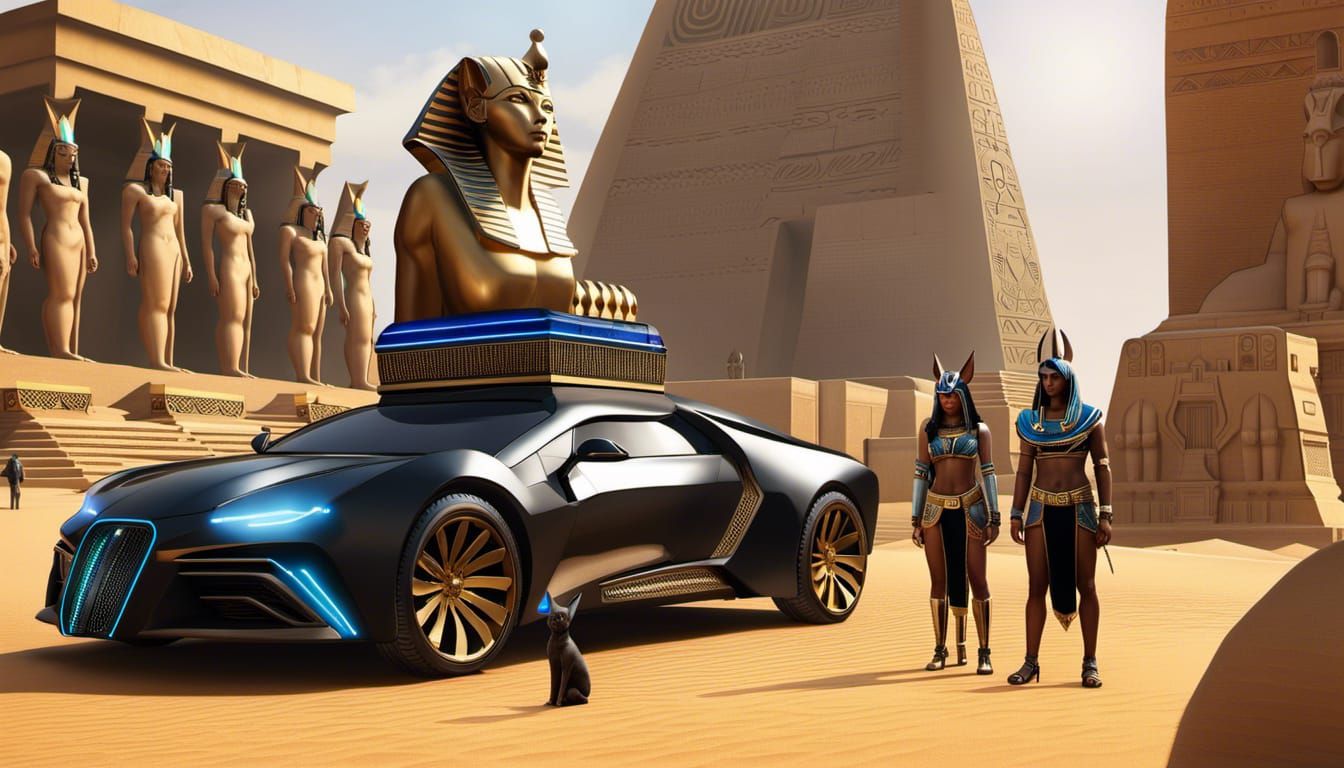 Cyberpunk Meets Ancient Egypt: A Futuristic Vision