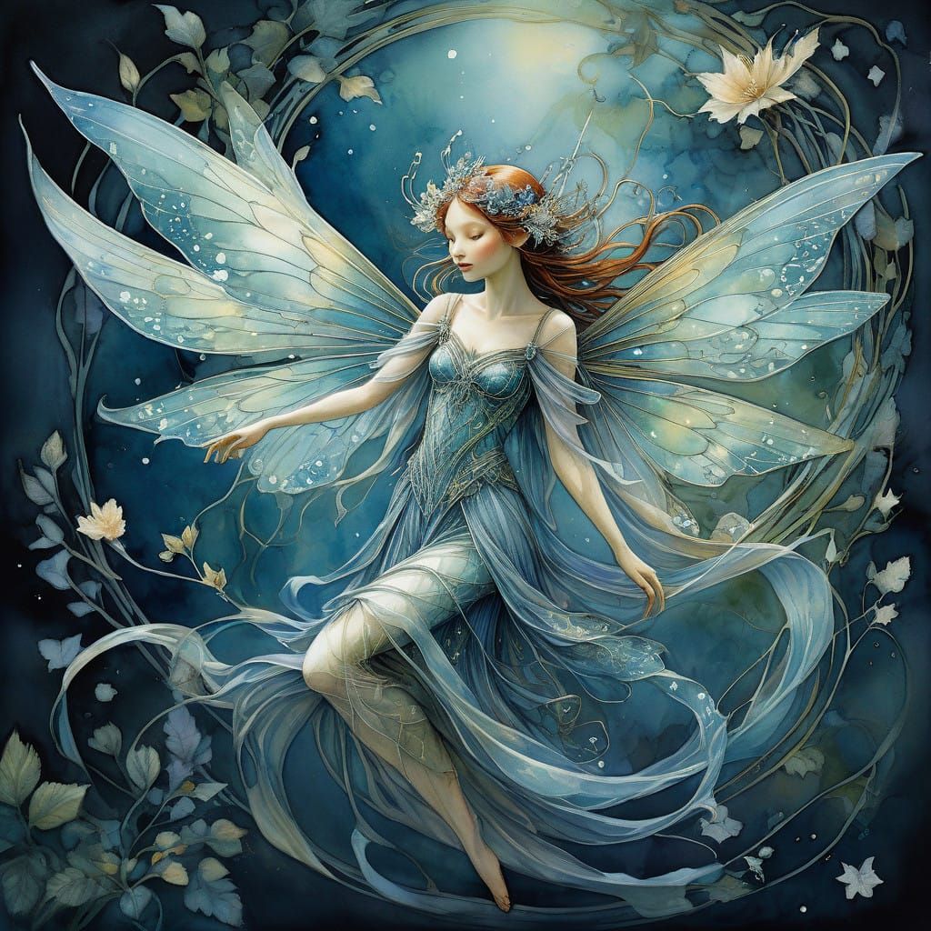 Enchanted Fairy in Whimsical Watercolor Style