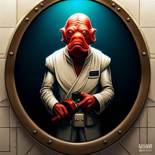 Admiral Ackbar on a Toilet, Dark Fantasy Art