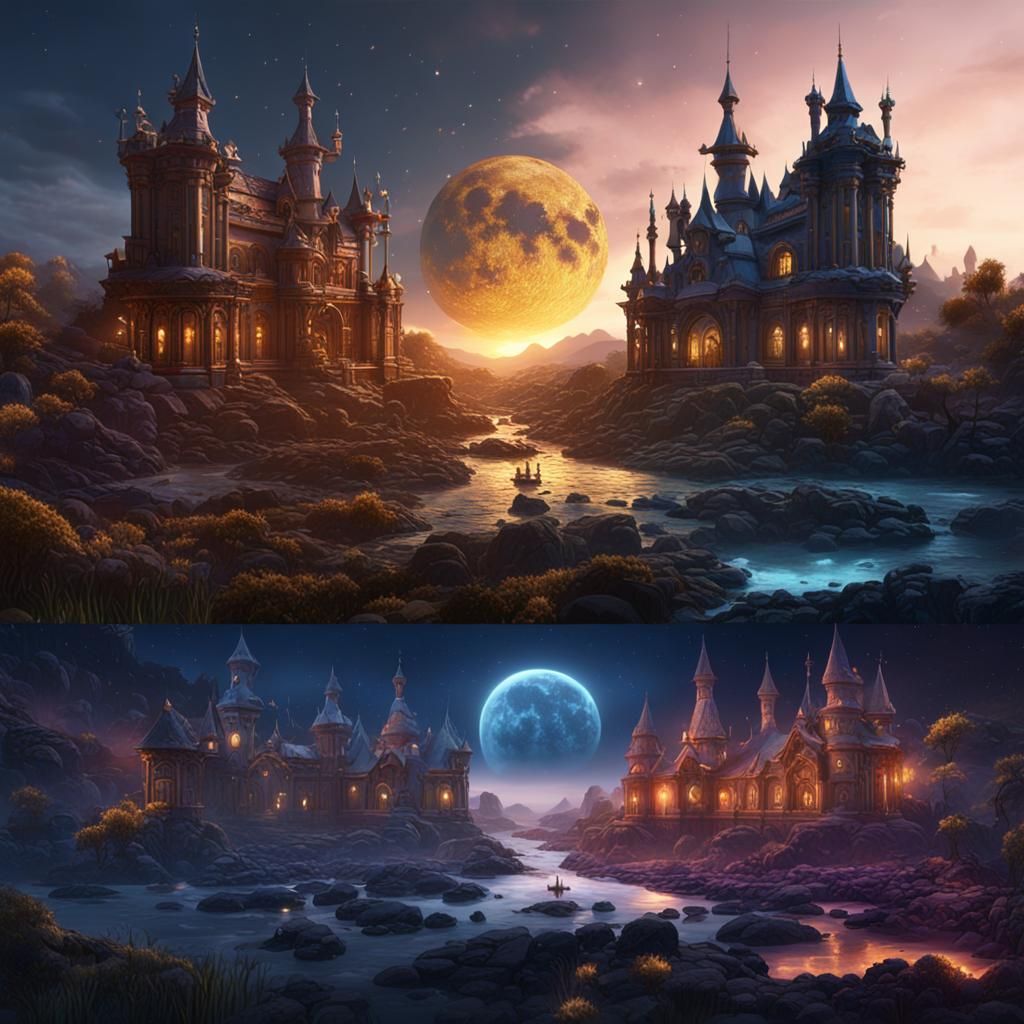 Night and Day Fantasy Concept Art in Deep Color