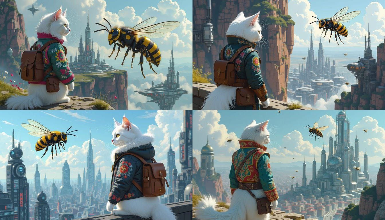 Bipedal Cat Oversees Biomechanical Wasp City