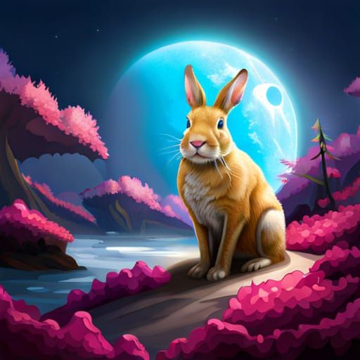 Photorealistic Bunny Dragon Hybrid Creature