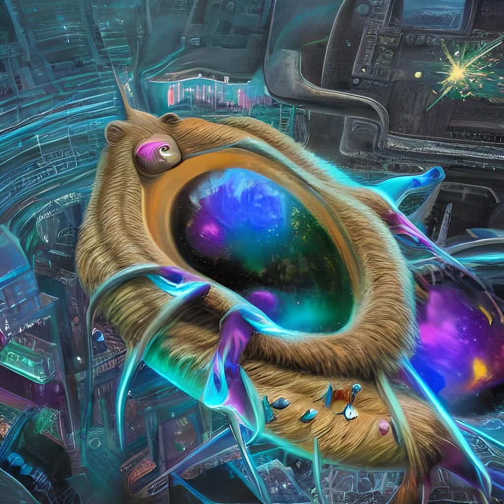 Cosmic Werewolf Embrace in Geometric Mandala