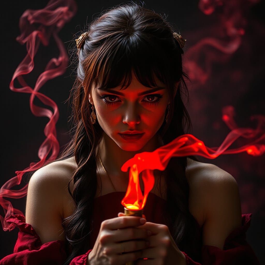 Ethereal Dark Fantasy Portrait of a Blood Mage