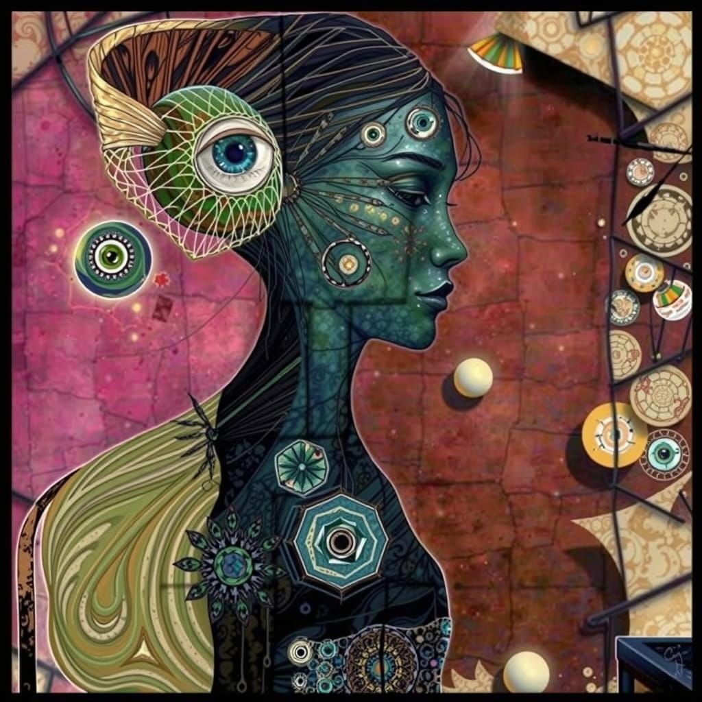 Exquisitely Beautiful Piano Playing Pixie in Vibrant Colors