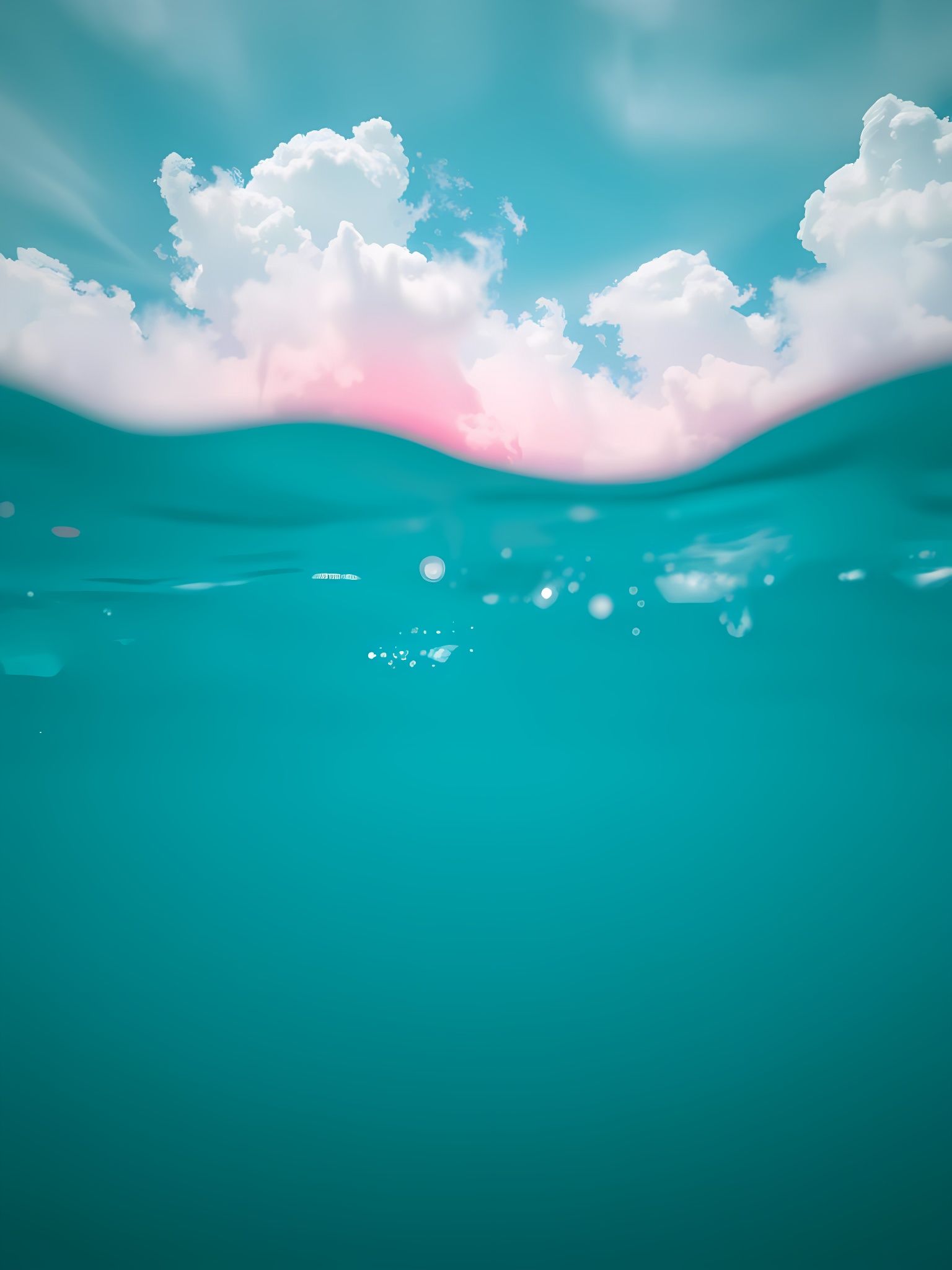 Surreal Underwater Cityscape in Teal Hues