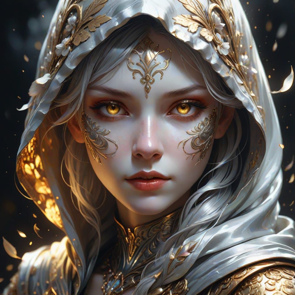 Ethereal Female Portrait in Oil Painting Style