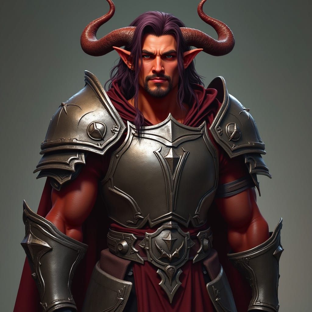 Fiery Warrior in Dark Fantasy Armor