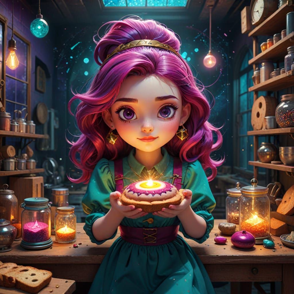 Chibi Witch Baker Creates Levitating Enchanted Bread