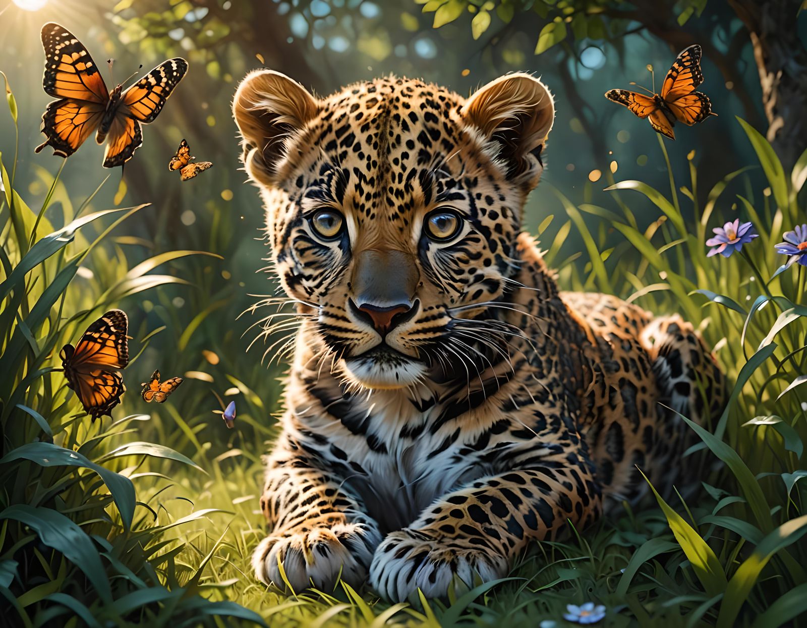 Cute baby leopard
