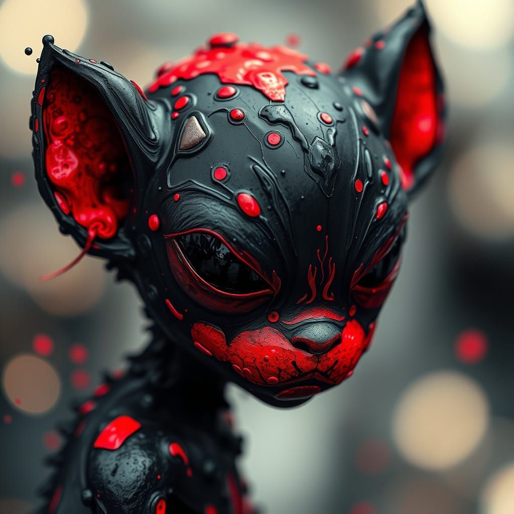 Vibrant Impasto Portrait of a Humanoid Figure