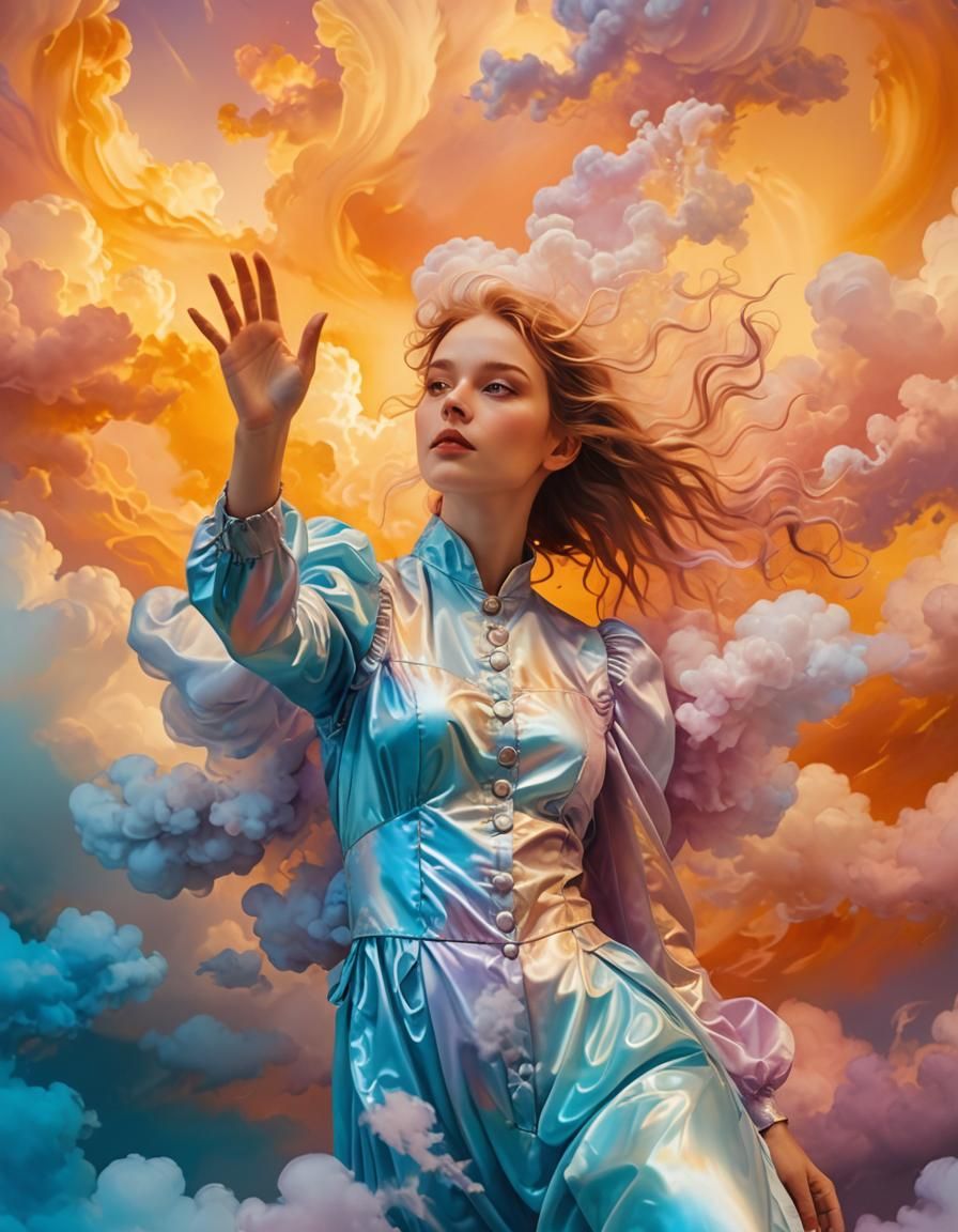 Dream Art: Surreal Portrait in Pastel Oil Painting