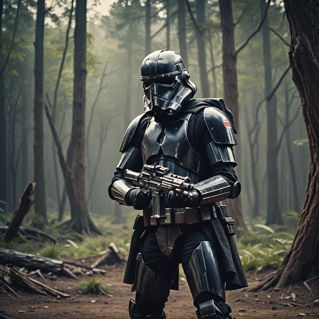 Dramatic Star Wars Dark Trooper Film Still