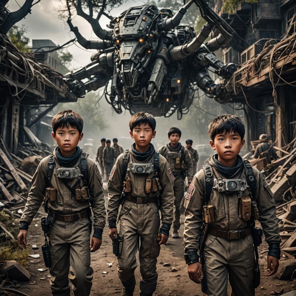 Hyperrealistic Boys of the AI Frontier in HDR