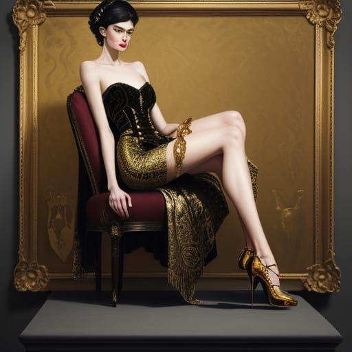 Luxurious High Heels Adorned with Intricate Buckles and Deli...