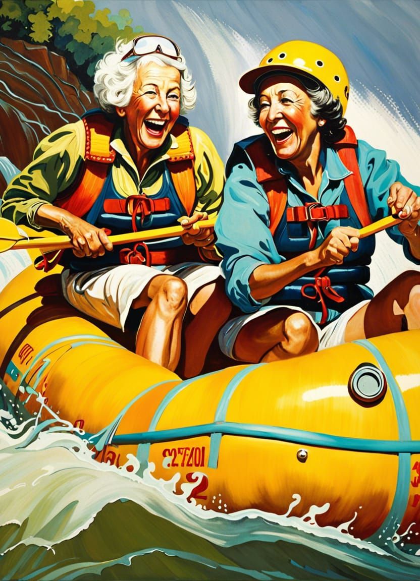 Grannies Gone Wild - White Water Rafting Edition