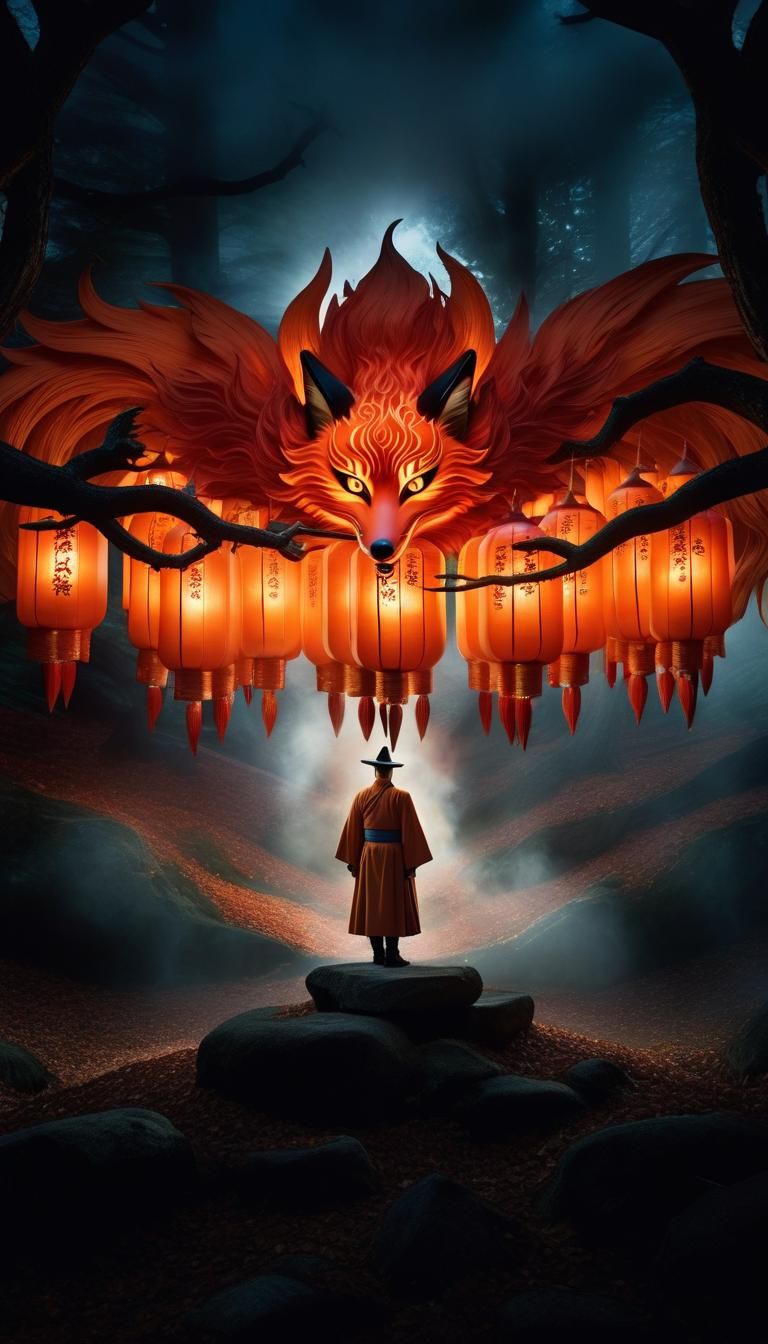 Nine-Tailed Fox Demon Summoning in Konoha Village