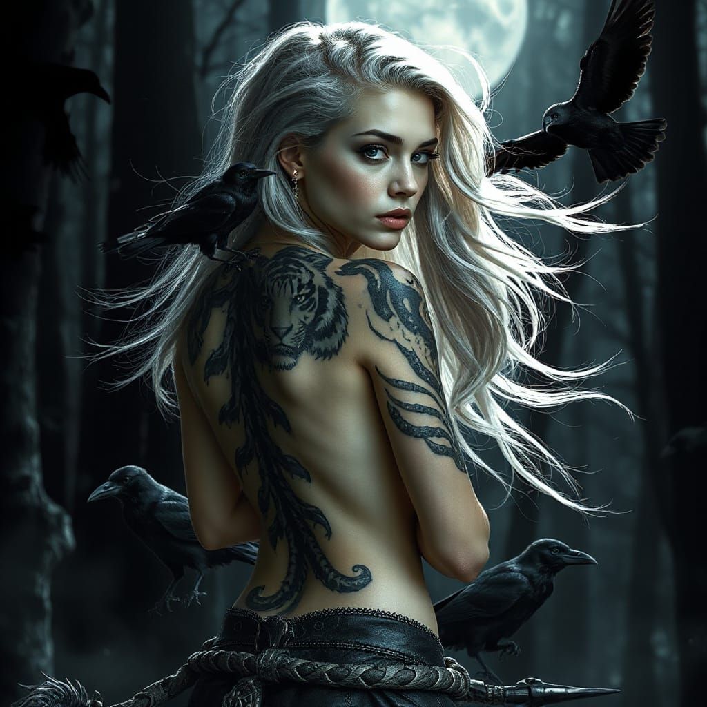 Shadow Tiger Princess in Dark Fantasy Style