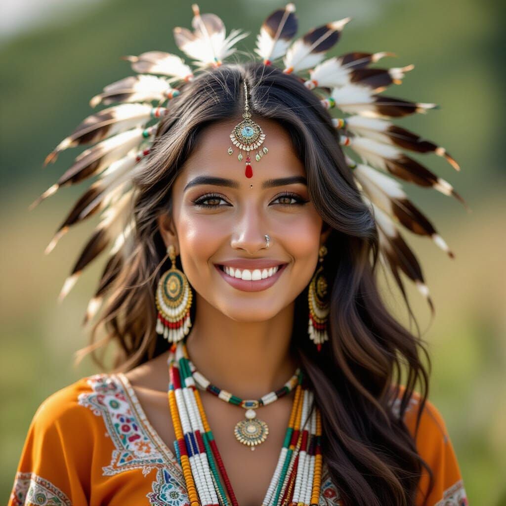 Beautiful Native Indian Woman Portrait