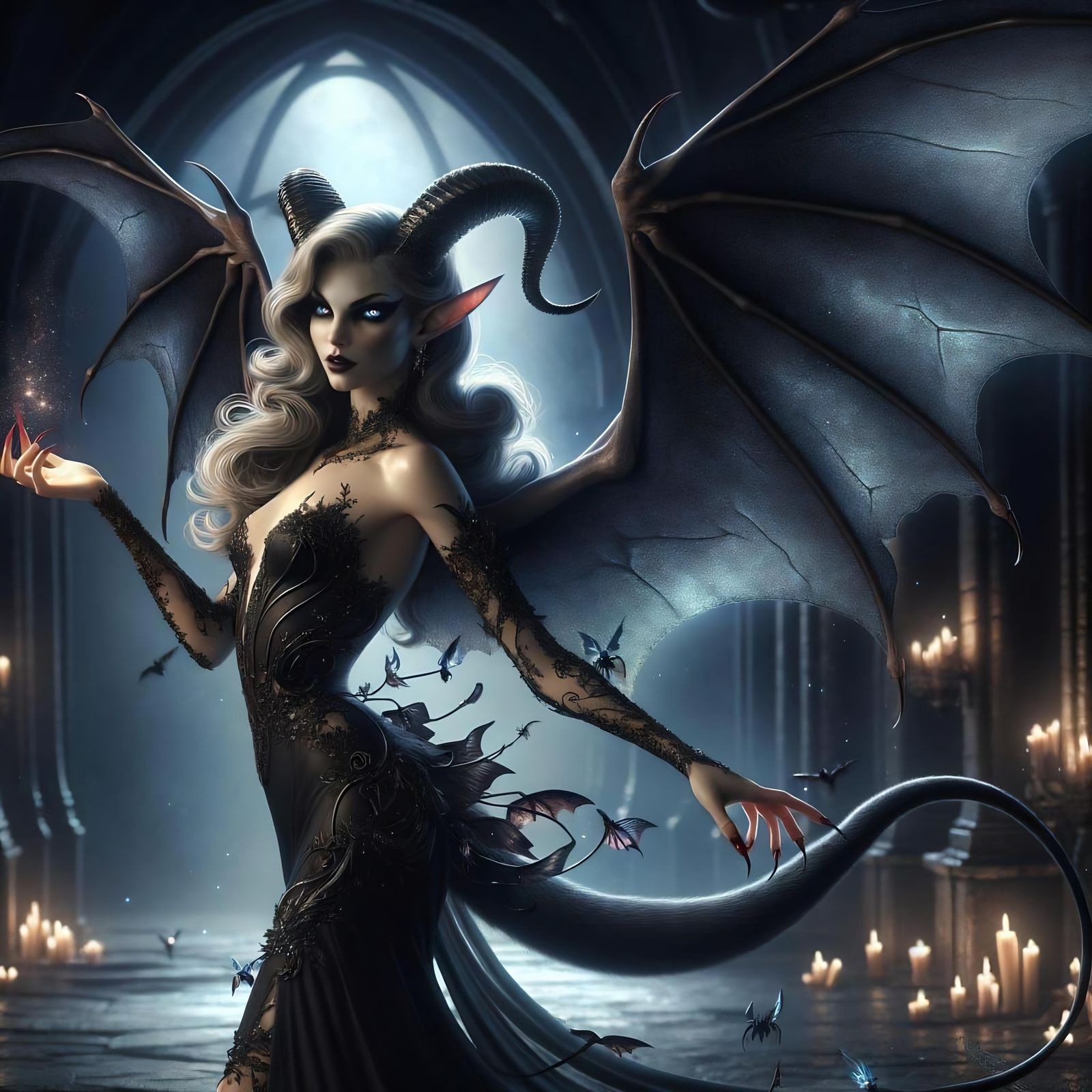 Enchanting Succubus in Dark Fantasy Abyss