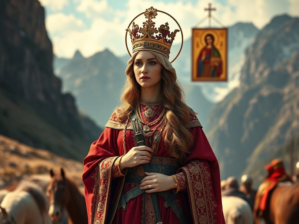 Empress Saint Tamar of Georgia in Regal Splendor