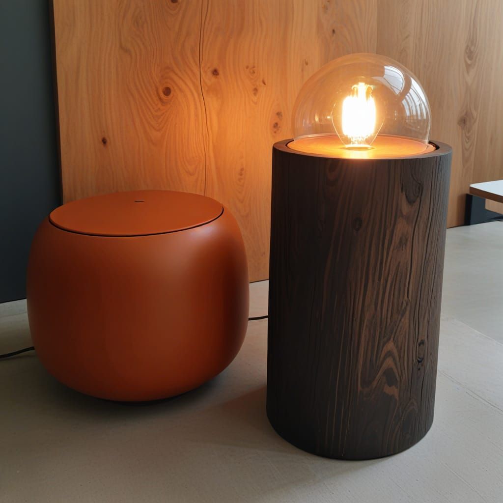 Warm Minimalist Table Lamp in Natural Wood with Soft Glow