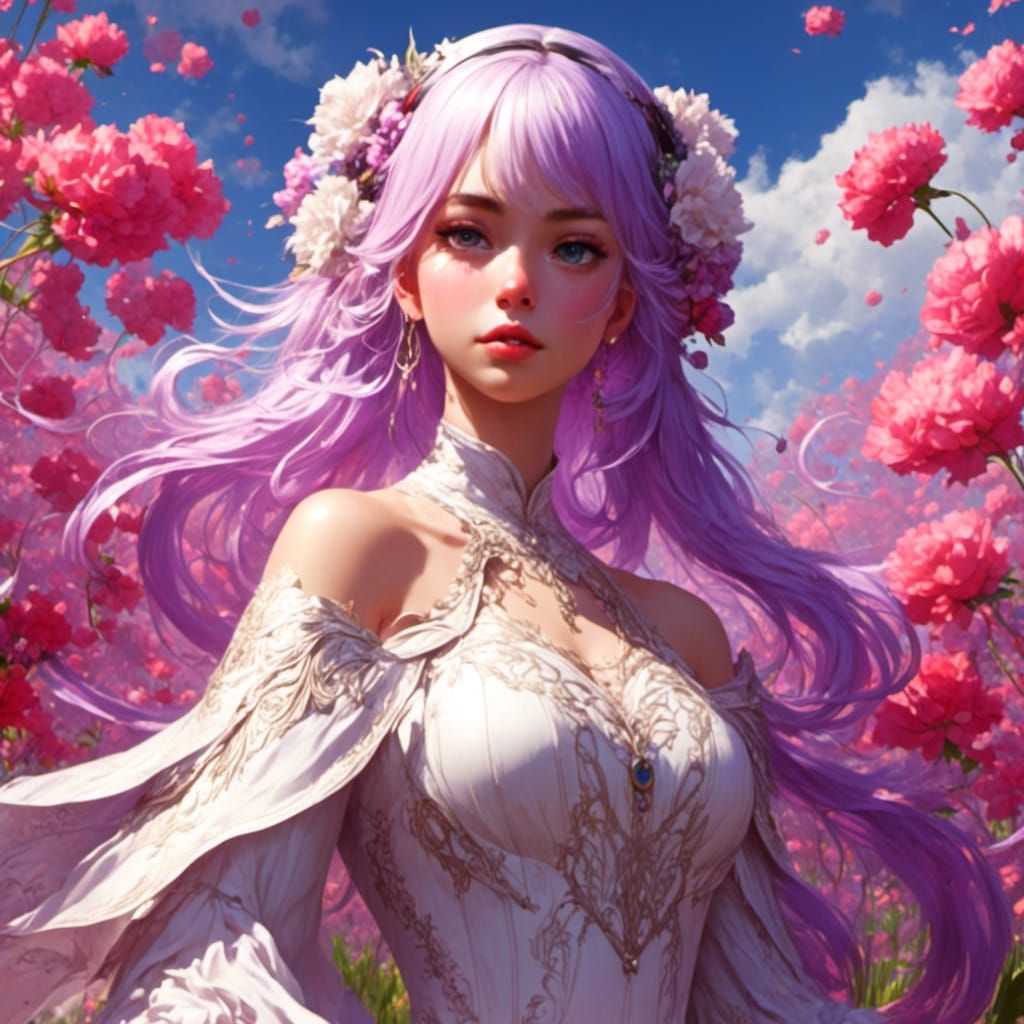 Kanna Kamui in Flower Field Portrait