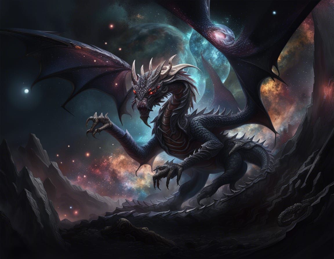 Cosmic Black Dragon: Eldritch Abomination in Space