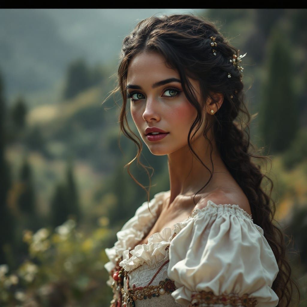 Epic Italian Beauty in a Cinematic Maximalist Scene