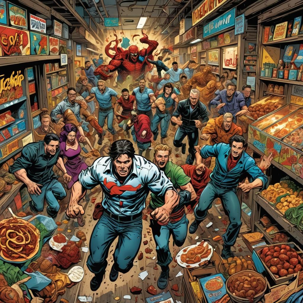 Killer Food Attack: Dynamic Comic Book Art