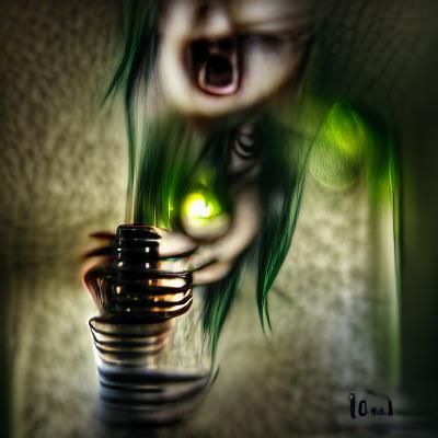 Evocative Image of Fear in Flickering Light