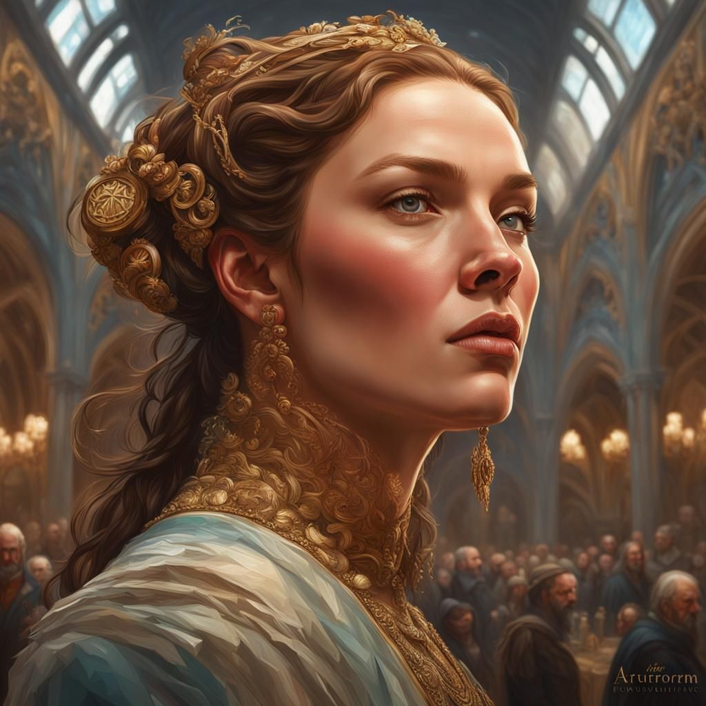 Rebecca Ferguson Portrait in Renaissance Style
