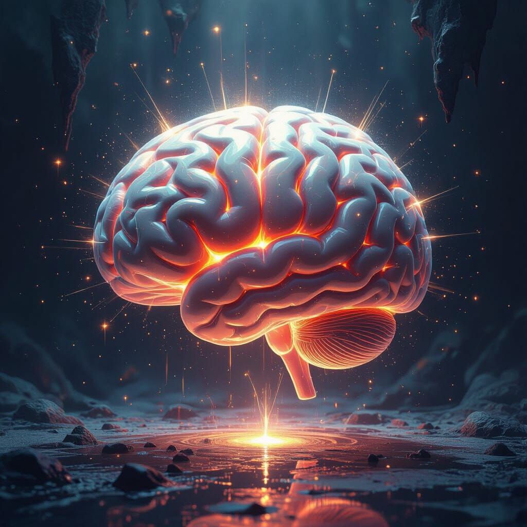 Luminous Brain: Surrealist Digital Painting