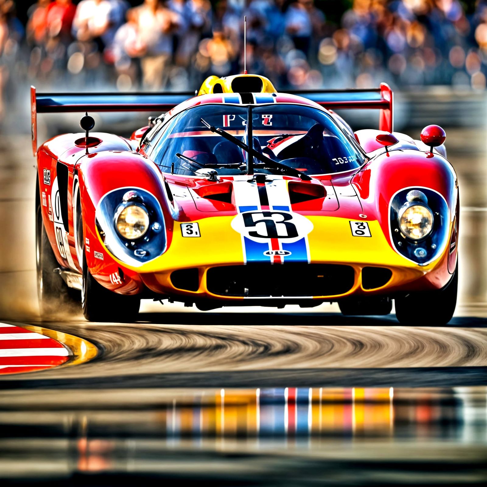 1960s Le Mans Race Cars in Hyperrealistic Style