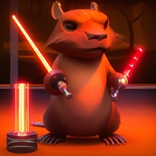 Jedi Capybara in Pixar Style 3D Rendering