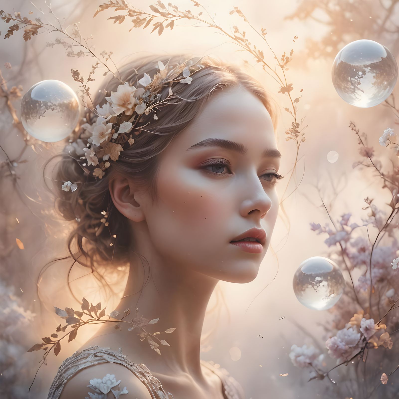 Dreamy Mixed Media Poem in Vibrant Warm Tones