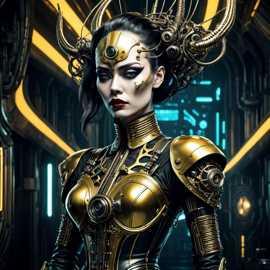 Cyberpunk Goddess of the Hologlam Cabaret