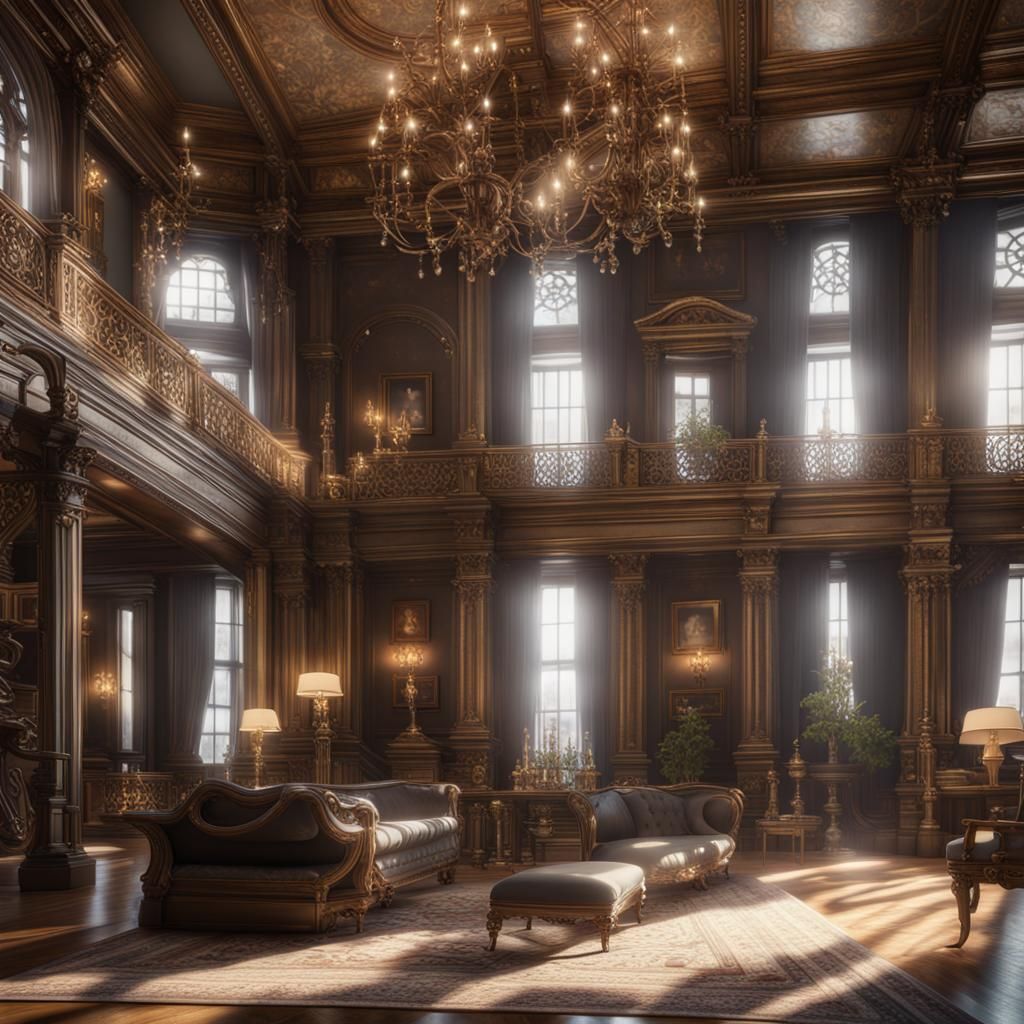 Gilded Age Mansion in New York: 3D Render