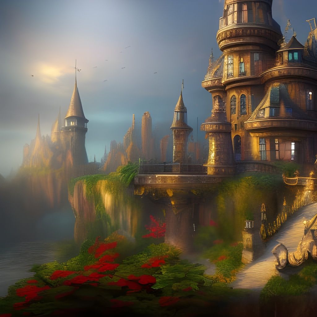 Castle in Birdcage: Detailed Fantasy Concept Art